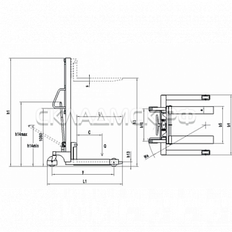 Штабелер ручной Tisel HSW1025